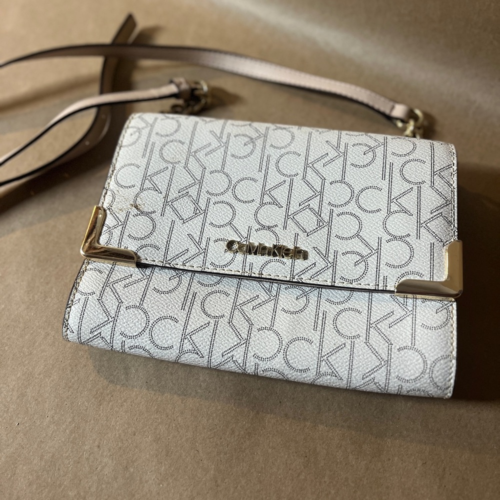 Calvin Klein Gray Monogram Crossbody Bag